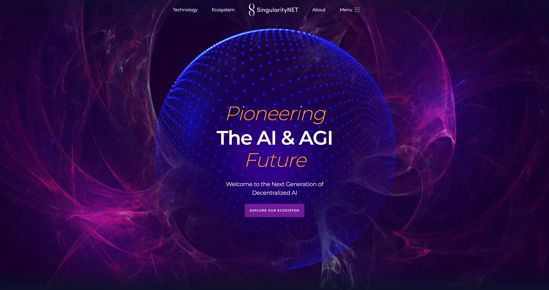 SingularityNET's main website page - SingularityNET (AGIX) Price Predictions 2023, 2025, 2030