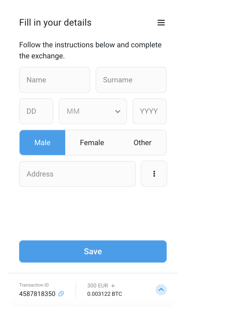 Checkout Personal Information