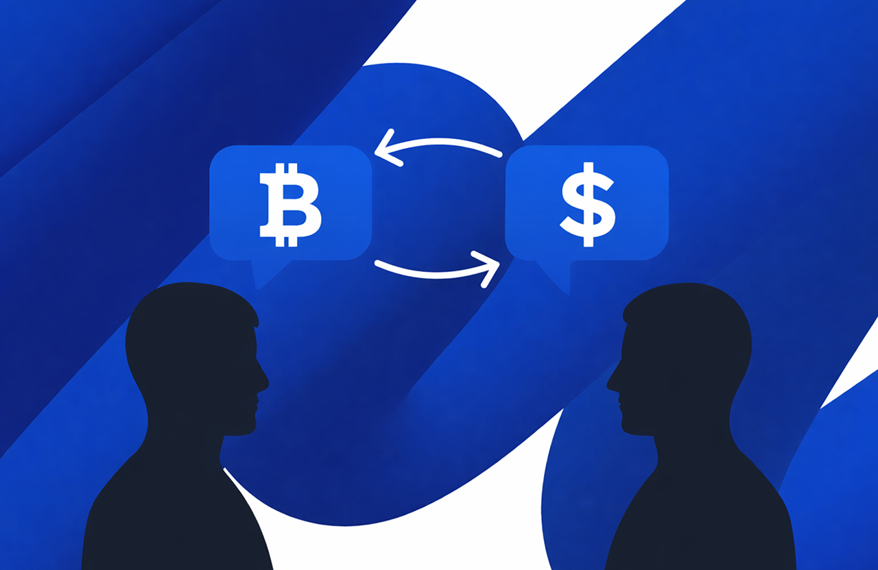 Two P2P users exchange crypto