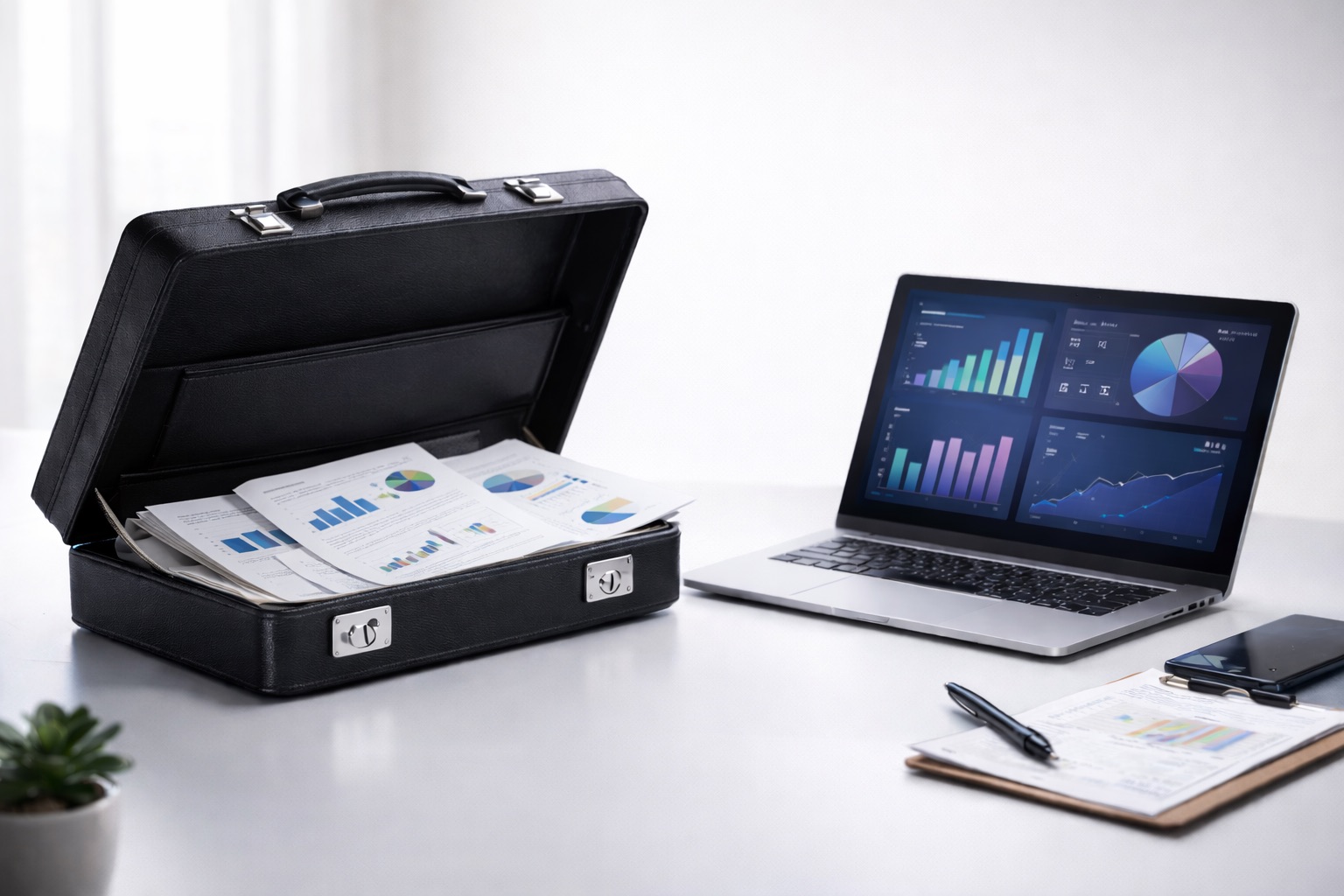 Business case and laptop 