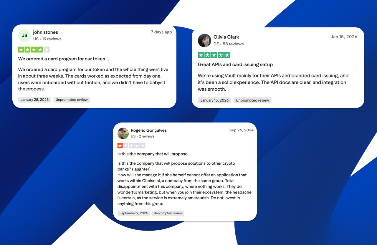 Vault reviews on Trustpilot