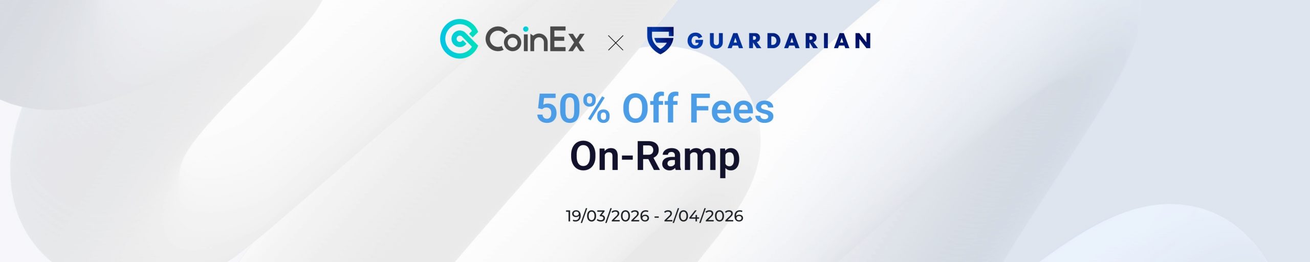 Guardarian x CoinEX discount cover