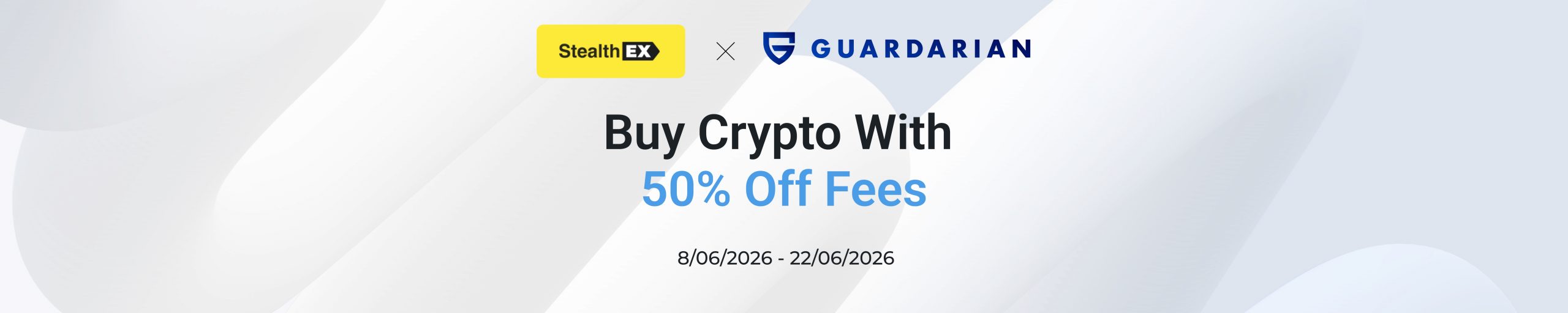 Guardarian x StealthEX: Krypto mit 50 % weniger Gebühren kaufen